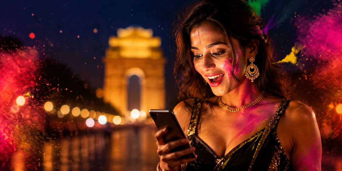 Delhi India Gate at Holi Festival representing seamless deposits