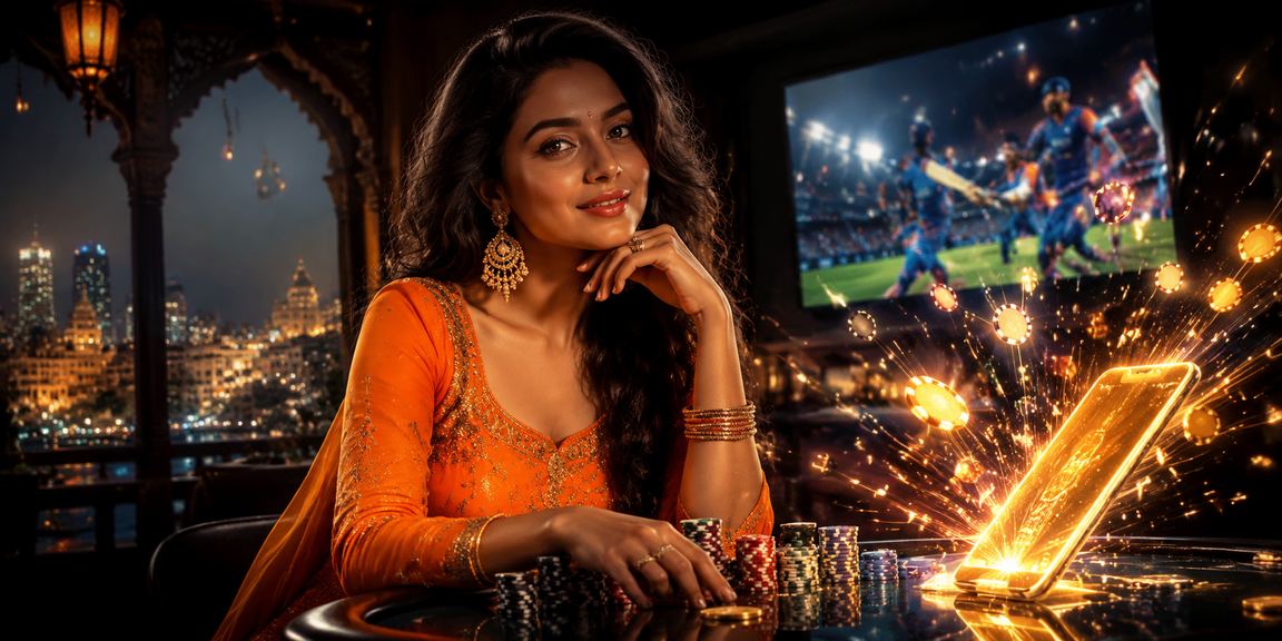 Indian cricket betting enthusiasm with cricket ball and stadium